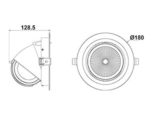 Foto van LED downlighter wit 18-30W 3000K banaan model 45gr LED downlighter wit 18-30W 3000K banaan model 45gr