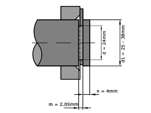 Asborgring DIN 6799 24mm Verenstaal RVS 1.4122/1.4021