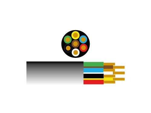Kabel H07RN-F voor aanhanger rond 7x1qmm zwart
