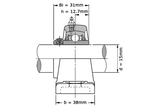 JTEKT - Koyo Lagerblok Staand UCP202 J (15mm)