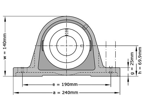 INA Lagerblok Staand PASE60 XL N FA125 (60mm)