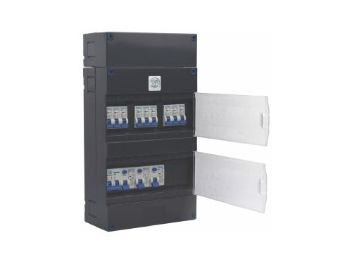 Foto van Groepenkast 1 fase met 9 eindgroepen Groepenkast 1 fase met 9 eindgroepen