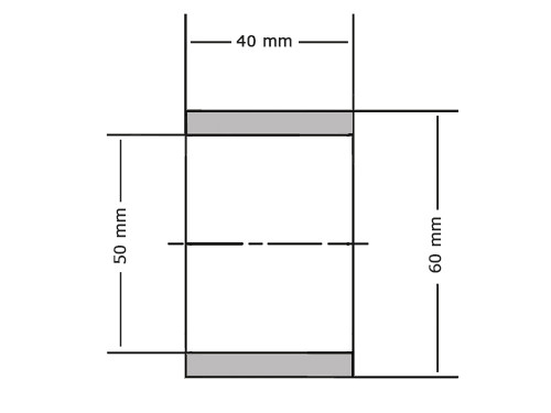 Glijlager Sinterbrons BP25 50x60x40mm
