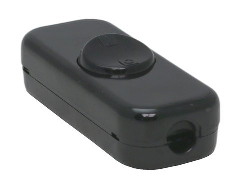 Snoerschakelaar zwart met randaarde 10A