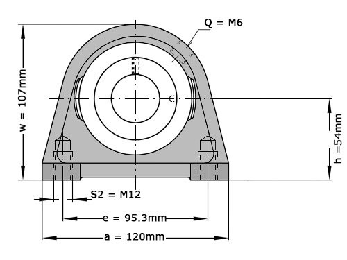 INA Lagerblok Staand TSHE45 (45mm)