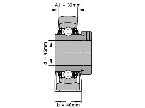 INA Lagerblok Staand TSHE45 (45mm)