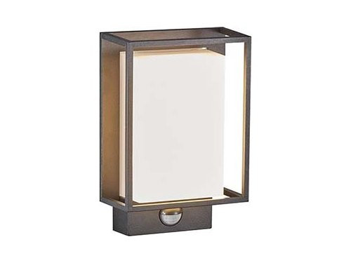 Foto van LED Wandlamp Nestor sensor zwart 8W 2700K IP44 LED Wandlamp Nestor sensor zwart 8W 2700K IP44