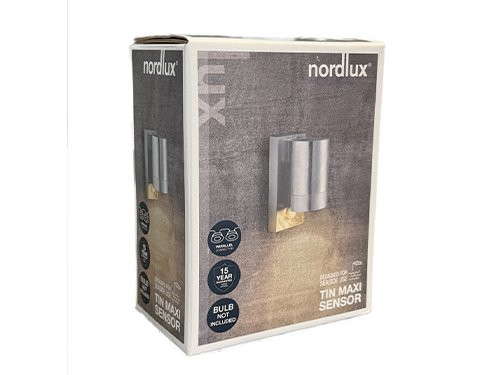 Foto van Wandlamp Tin Maxi GU10 verzinkt IP54 + sensor Wandlamp Tin Maxi GU10 verzinkt IP54 + sensor