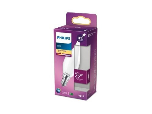 Foto van Philips LED tipkaars E14 2,2-25W 2700K filament mat blister Philips LED tipkaars E14 2,2-25W 2700K filament mat blister