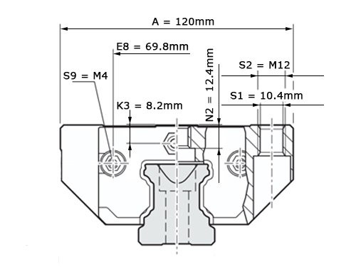 Foto van Bosch Rexroth Kogelwagen Koolstofstaal KWD-045-FLS-C1-N-1 Zonder Kogelketting - SS Bosch Rexroth Kogelwagen Koolstofstaal KWD-045-FLS-C1-N-1 Zonder Kogelketting - SS