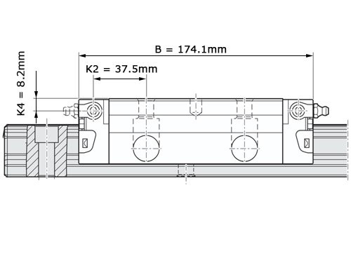 Foto van Bosch Rexroth Kogelwagen Koolstofstaal KWD-045-FLS-C1-N-1 Zonder Kogelketting - SS Bosch Rexroth Kogelwagen Koolstofstaal KWD-045-FLS-C1-N-1 Zonder Kogelketting - SS