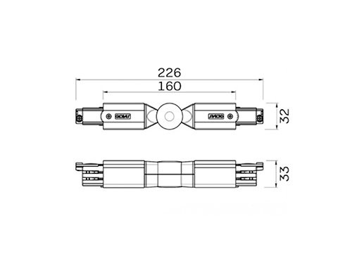 Hoekstuk instelbaar tbv. 3-fasen rail wit