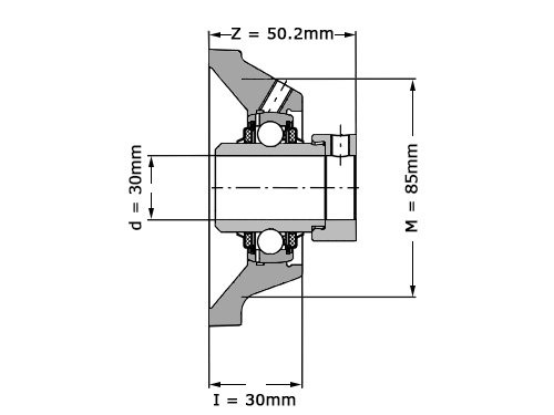 INA Lagerblok Vierkant TCJ30 N (30mm)