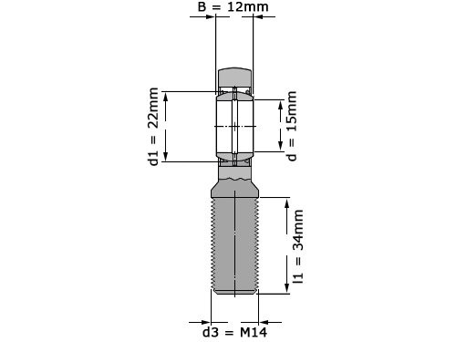 Foto van SKF Stangkop SAL15 ES (15x41x12mm) SKF Stangkop SAL15 ES (15x41x12mm)