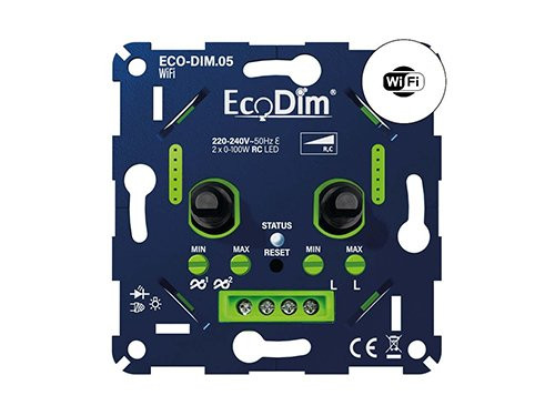 Foto van LED dimmer DUO 0-100W EcoDim fase afsnijding - WiFi LED dimmer DUO 0-100W EcoDim fase afsnijding - WiFi
