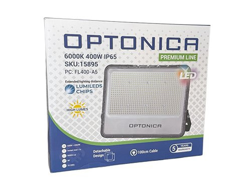 LED Bouwlamp 400W 6000K zwart - premium