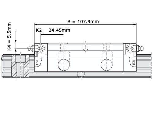 Foto van Bosch Rexroth Kogelwagen Koolstofstaal KWD-025-FLS-C2-P-1 Met Kogelketting Bosch Rexroth Kogelwagen Koolstofstaal KWD-025-FLS-C2-P-1 Met Kogelketting