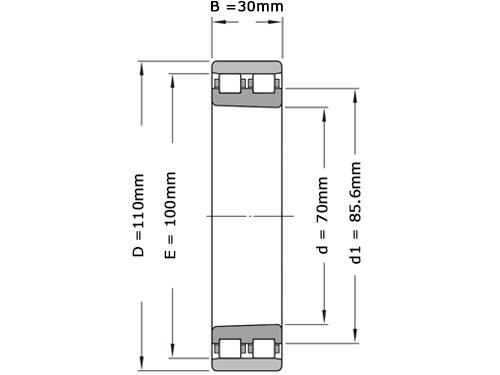 Foto van SKF Cilinderlager Tweerijig NN3014 TN SP (70x110x30mm) SKF Cilinderlager Tweerijig NN3014 TN SP (70x110x30mm)