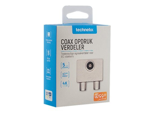 Technetix Coax opdruk verdeler 2-voudig IEC - TV splitter
