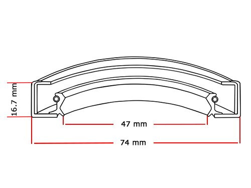 Oliekeerring 47x74x16.7mm BASL NBR 70