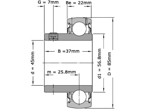 SKF Insert Lager YAT209 (45mm)