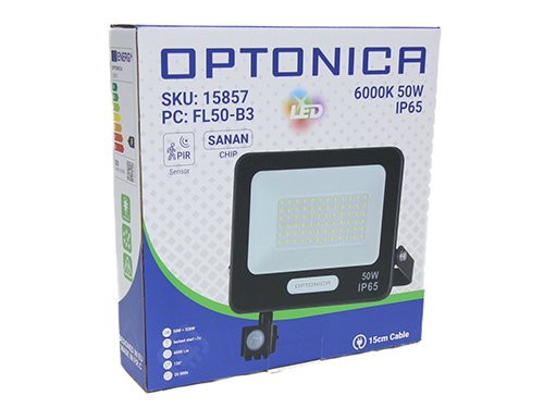 Foto van LED Bouwlamp 50W 6000K zwart + sensor LED Bouwlamp 50W 6000K zwart + sensor