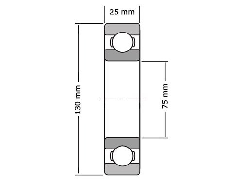 NSK Kogellager 6215 M C3 (75x130x25mm)