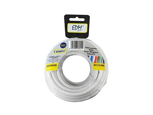 Kabel H03VV-F VMVS rond 2x1qmm wit 10m