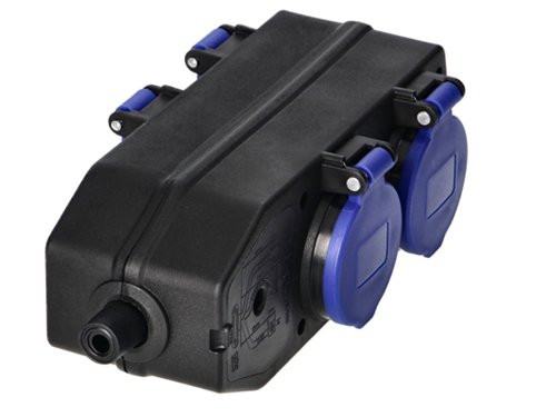 Hangkoppeling zwart IP44 4V met klep