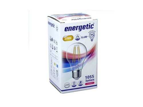 Foto van Energetic LED GLS E27 7,8-75W 2700K filament helder dimbaar Energetic LED GLS E27 7,8-75W 2700K filament helder dimbaar