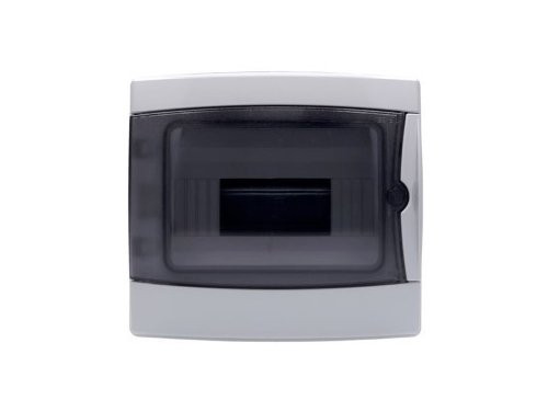 Foto van Groepenkast leeg 1 rij met deur + dinrail IP65 Groepenkast leeg 1 rij met deur + dinrail IP65