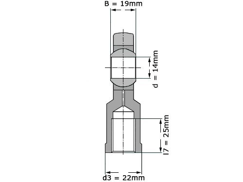 IBB Stangkop GIKR14 PW (14x36x19mm)