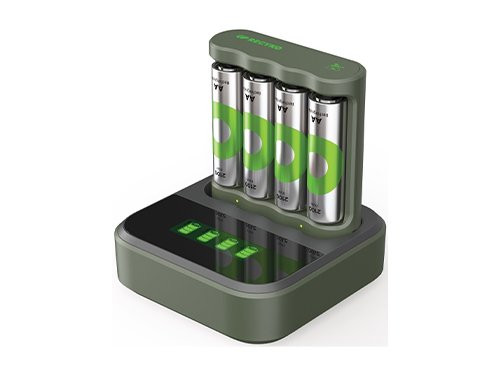 Foto van GP Batterijlader USB 6H met 4x2100mA AA batterij + Dock GP Batterijlader USB 6H met 4x2100mA AA batterij + Dock