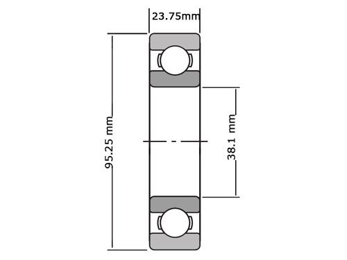 NKE Kogellager Eenrijig MJ1.1/2 (38.1x95.25x23.75mm)