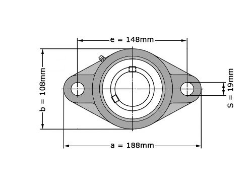 Foto van JTEKT - Koyo Lagerblok Ovaal UCFL209 J (45mm) JTEKT - Koyo Lagerblok Ovaal UCFL209 J (45mm)