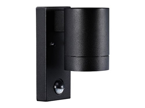Foto van Wandlamp Tin Maxi GU10 zwart IP54 + sensor Wandlamp Tin Maxi GU10 zwart IP54 + sensor