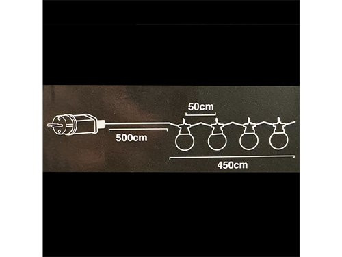 Feestverlichting 10 lampen G50 warmwit helder