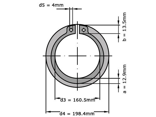 Seegerring DIN 471 170mm Verenstaal