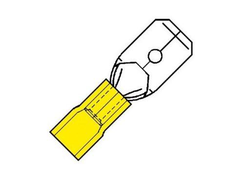 Foto van Kabelschoen vlaksteker male geel 6.3mm Kabelschoen vlaksteker male geel 6.3mm