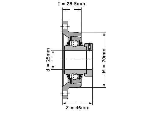 Foto van INA Lagerblok Ovaal TCJT25 N (25mm) INA Lagerblok Ovaal TCJT25 N (25mm)