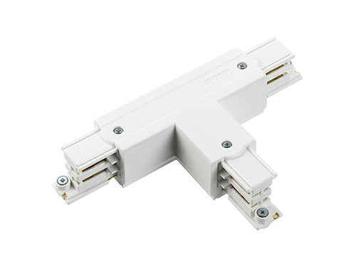 Foto van T-stuk links vast 90gr tbv. rail 3-fasen wit T-stuk links vast 90gr tbv. rail 3-fasen wit