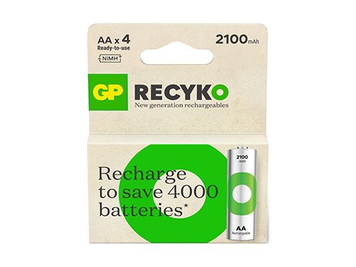 GP NiMH oplaadbare batterij AA 2100mA blister(4)