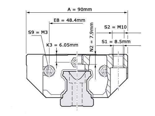 Bosch Rexroth Kogelwagen Koolstofstaal KWD-030 -FLS-C1-N-1 Met Kogelketting