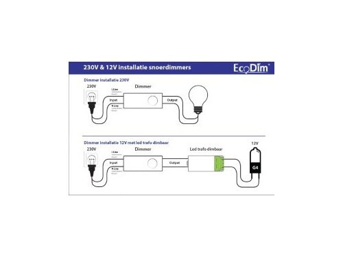 Foto van LED Snoerdimmer zwart universeel 230V 0-50W LED Snoerdimmer zwart universeel 230V 0-50W