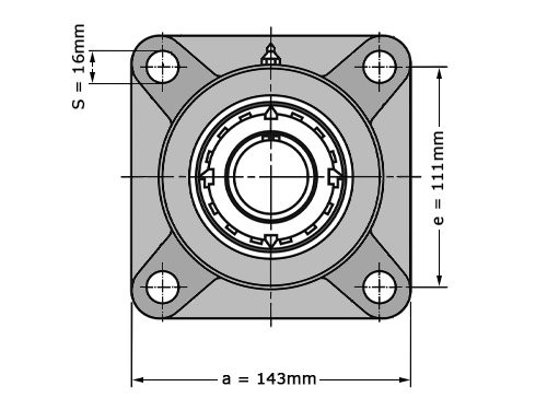 NSK Lagerblok Vierkant UKF210 (45mm)