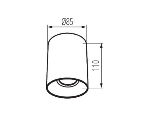 Opbouw spot 50mm rond zwart/koper GU10