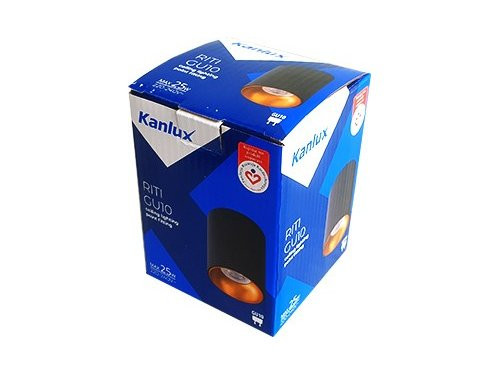 Opbouw spot 50mm rond zwart/koper GU10