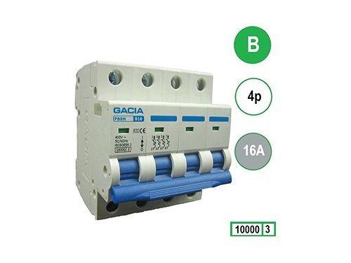 Installatieautomaat 16A B kar 4p GACIA