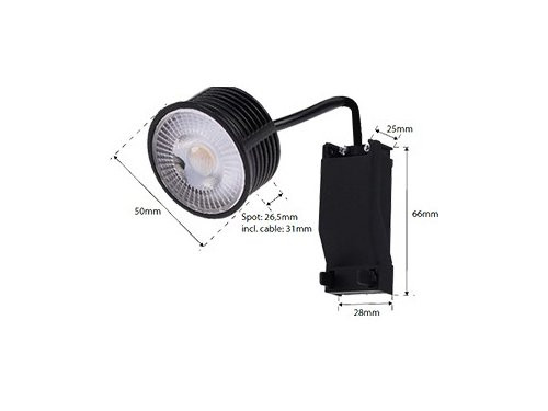 Foto van LED module inbouw 50mm zwart 5W 2700K 38gr dimbaar LED module inbouw 50mm zwart 5W 2700K 38gr dimbaar