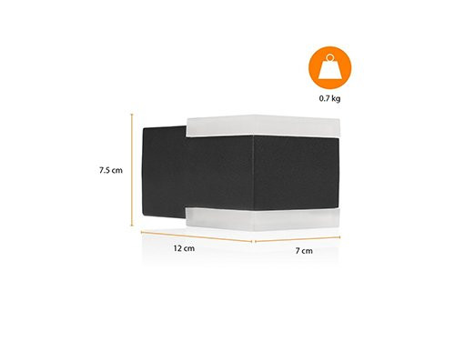 Foto van Wandlamp zwart vierkant 8W LED IP44 3000K Wandlamp zwart vierkant 8W LED IP44 3000K
